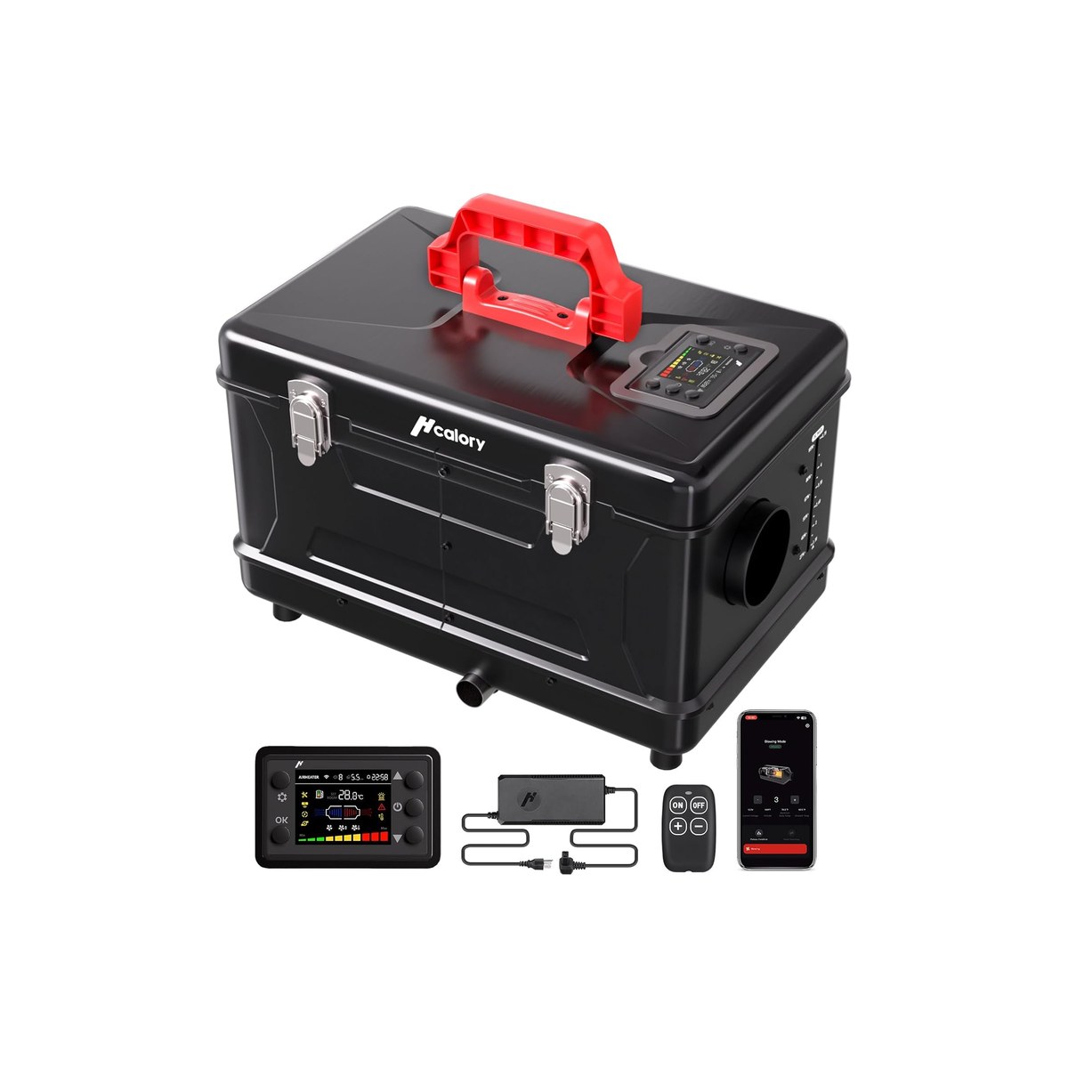 HCALORY 5L Toolbox Diesel Air Heater (compact all-in-one, low-noise pump, altitude mode, app control, 12V, ASIN B0F845B3G3)