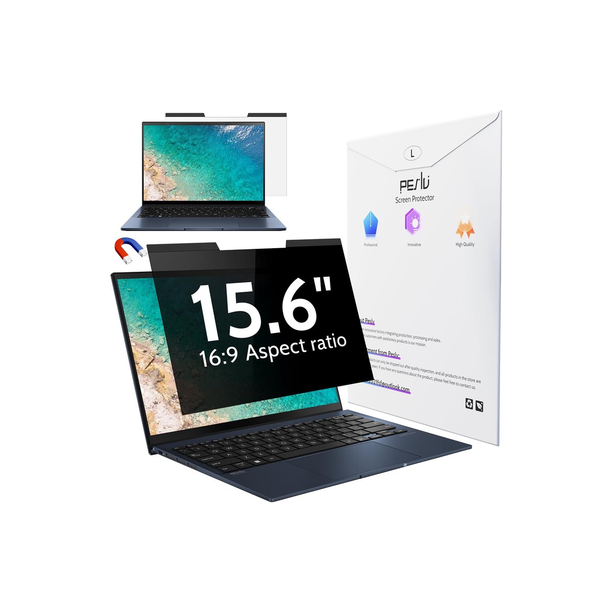 Peslv Magnetic Laptop Privacy Screen 15.6-inch 16:9