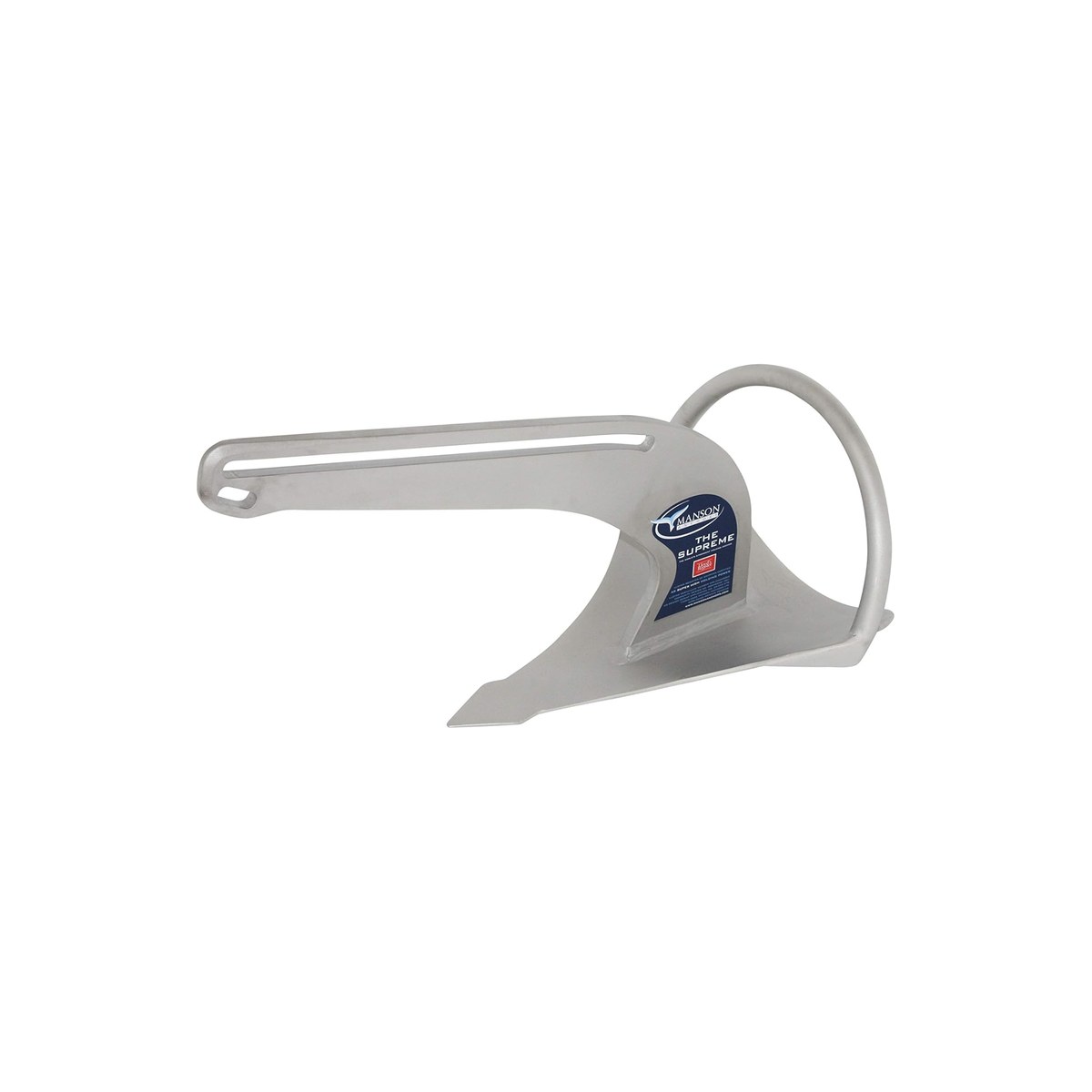 Manson Supreme Galvanized Anchor, 25 lb (modern roll-bar scoop, Lloyd's Register SHHP certified, shock-absorbing shank slot)