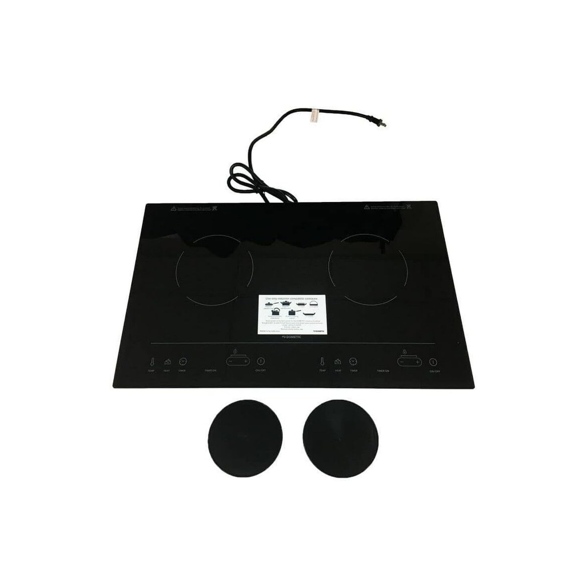 Dometic CI-21 Two-Burner Drop-In Electric Induction Cooktop for RVs, 1440W, Schott Ceran Glass (ASIN B08G5839YJ)