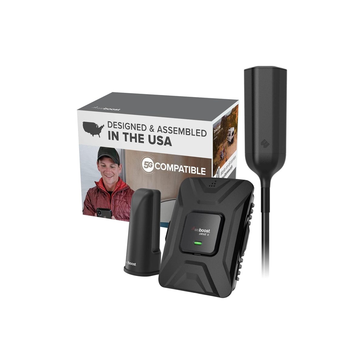 weBoost Drive X RV Cell Phone Signal Booster Kit, Boosts 5G and 4G LTE for All US and Canadian Carriers, FCC Approved, Made in USA (model 471410, ASIN B07TYGJ9TV)