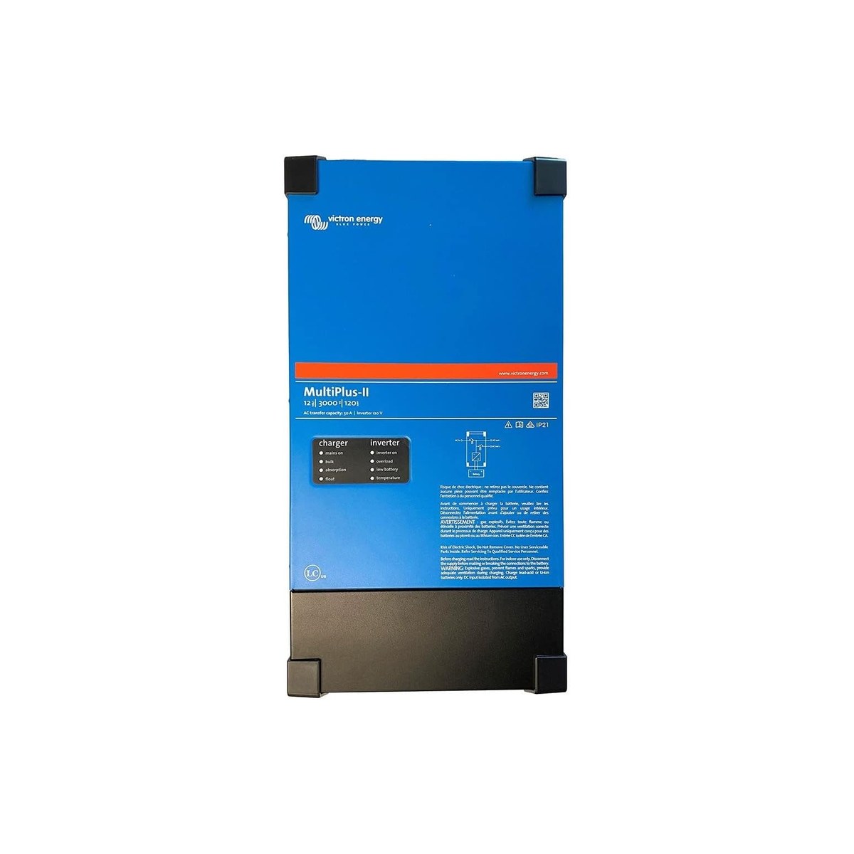 Victron Energy MultiPlus-II 12/3000/120-50 Inverter-Charger, UL-Certified, 50A Transfer Switch, 120A Charger, Single 120V (ASIN B0BZV91KW4)