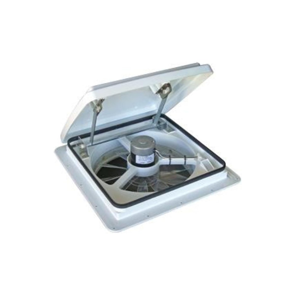 Maxxair MaxxFan Plus 04000K High Powered 10-Speed RV Intake and Exhaust Fan (10-speed reversible, thermostat, rain sensor with auto lid closure, no built-in rain shield, white, ASIN B0050EEO94)