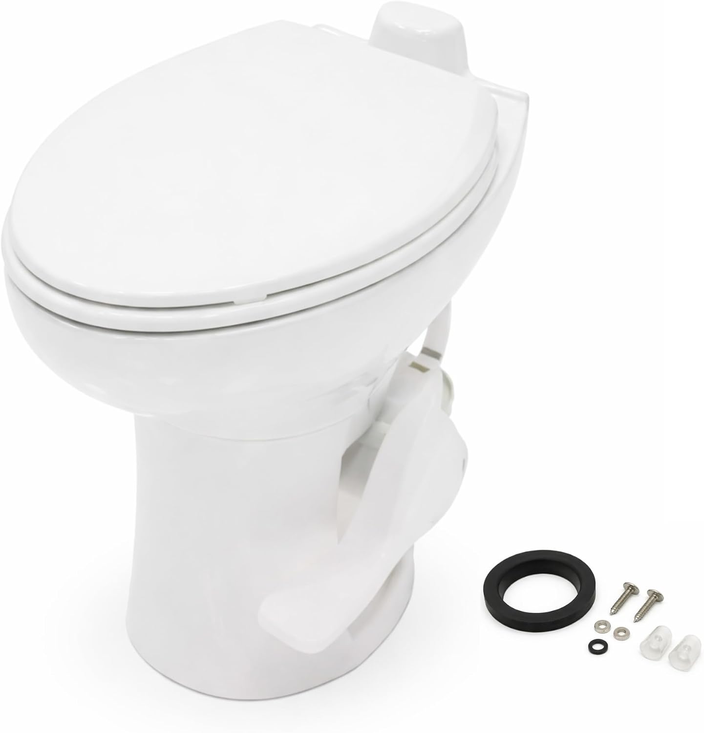 SEAFLO Porcelain RV Toilet, Elongated Bowl, 19 Inch Residential Height (ASIN B0DZDY84GV)
