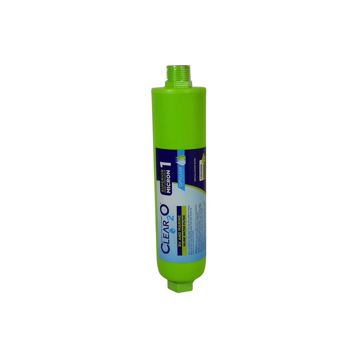 Clear2O CRV2006 RV and Marine Inline Water Filter, 1 Micron Solid Carbon Block, Spigot-End Mounting (ASIN B07VNTLKD9)