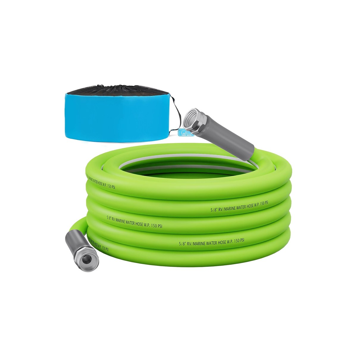 RVGUARD RV Water Hose 25 Ft, 5/8-Inch Inside Diameter Drinking Water Hose, Lead-Free, Kink-Resistant, Hydraulic-Assembled Fittings (ASIN B0BXWRW4P5)
