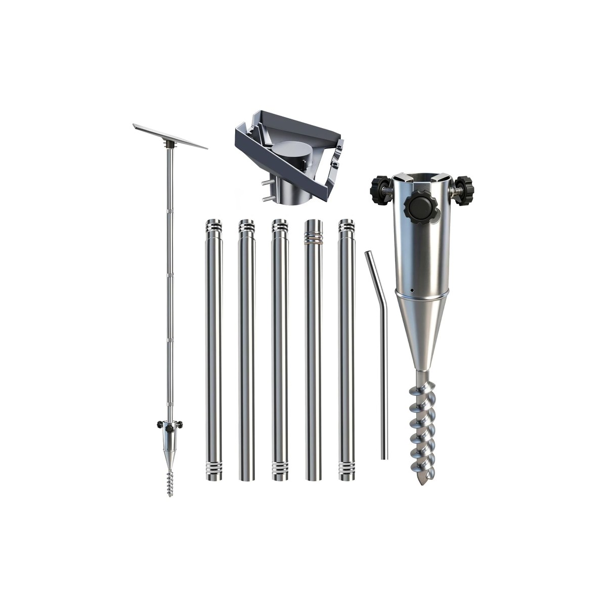NovaKits 10FT Starlink Standard Gen 3 Ground Pole Mount Kit, No-Dig Ground Anchor, Gen 3 Pipe Adapter (ASIN B0DF5DWS3Q)